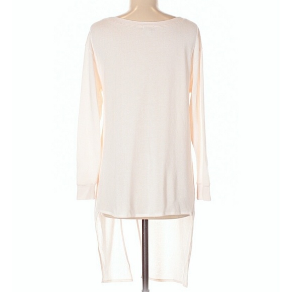 Hinge High Low Slit Sweatshirt Blush Ivory S - Picture 5 of 5